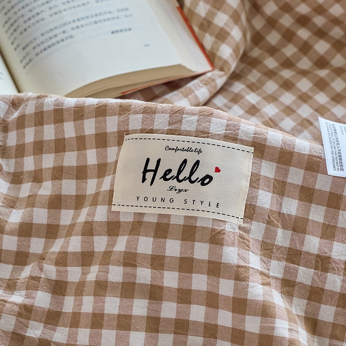 91家纺网 家纺一手货源 找家纺 恋人优选 2025新款纯棉色织水洗夏被 米小格