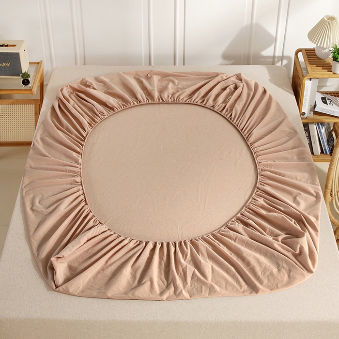 91家纺网 家纺一手货源 找家纺 恋之语 2025新款全棉纯棉色织床笠单品单床笠床笠单件 米驼青年