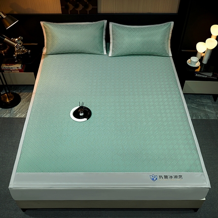999家纺 2025新款轻柔丝抗菌冰丝藤凉席（复合三明治款）宽包刺绣冰丝软席藤席 抗菌三明治冰丝藤席冰岛-清新绿