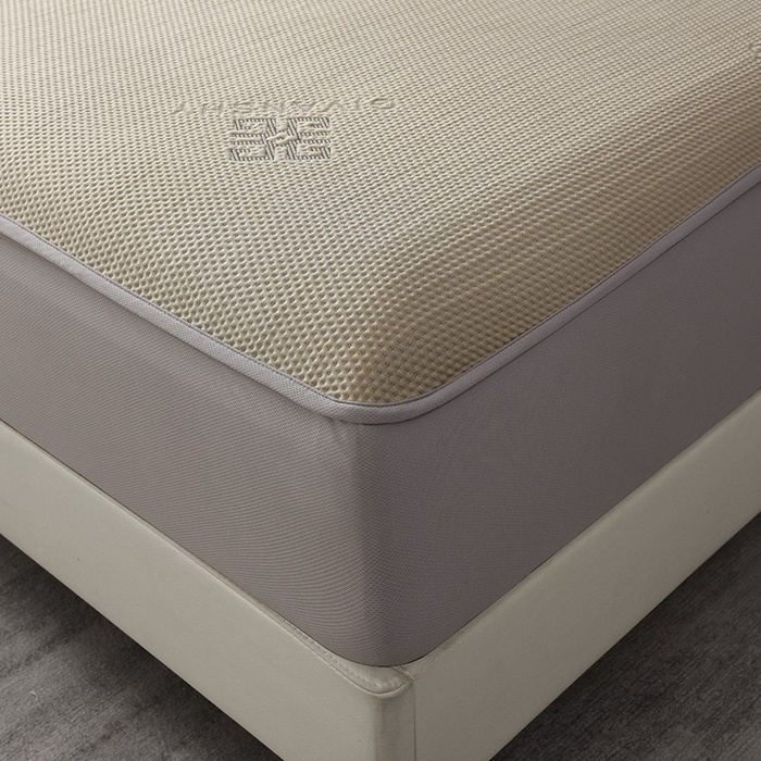 91家纺网 家纺一手货源 找家纺 绒多多 2025新款A类凉感冰豆豆席子凉席床笠款 香槟色