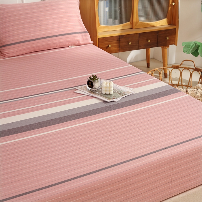 91家纺网 家纺一手货源 找家纺 恋之语 2025新款全棉纯棉色织床笠单品单床笠床笠单件 丽人粉