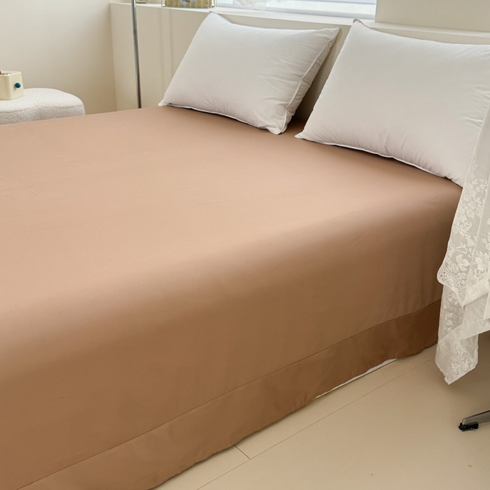 91家纺网 家纺一手货源 找家纺 艾迪尚家纺 2025新款A类纯色双拼长绒棉纯棉刺绣系列单品床单 床单单件（有单品 可定制） 奶驼逸居