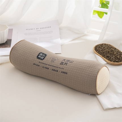 91家纺网 家纺一手货源 找家纺 （总）仁宇枕业 2025新款新品 针织棉大凉山苦荞圆形颈椎护颈枕全荞麦壳腰枕头枕芯