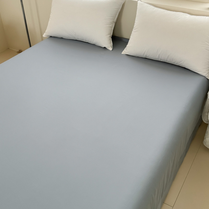 91家纺网 家纺一手货源 找家纺 艾迪尚家纺 2025新款A类纯色双拼长绒棉纯棉刺绣系列单品床笠 床笠单件（有单品 可定制） 白蓝序曲