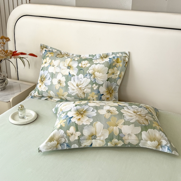 91家纺网 家纺一手货源 找家纺 芃成家纺 2025新款A类莱赛尔天丝棉四件套 繁花满庭