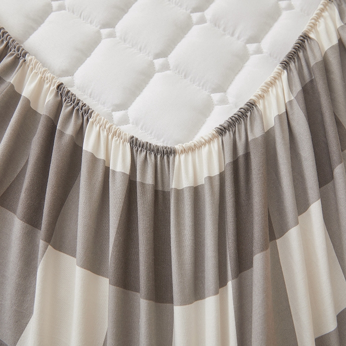 91家纺网 家纺一手货源 找家纺 喜居家纺2025新款A类水洗棉夹棉棉花床笠垫 棉-复古格