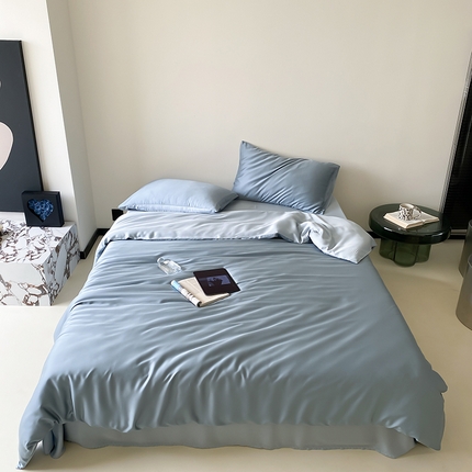 91家纺网 家纺一手货源 找家纺 （总）2025新款春夏精致都市风60s兰精天丝纯色拼色四件套