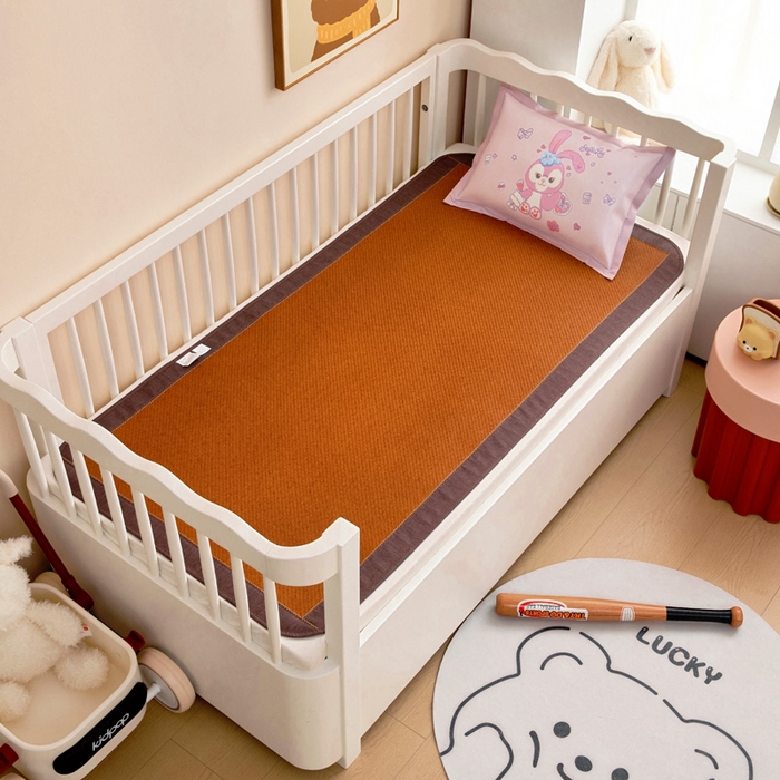 91家纺网 家纺一手货源 找家纺 梵赫 2025新款冰丝古藤双面卡通儿童凉席凉席-星黛小兔