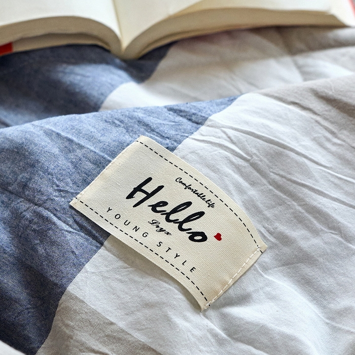 91家纺网 家纺一手货源 找家纺 恋人优选 2025新款纯棉色织水洗夏被 蓝大格