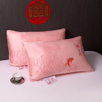 糖果枕芯 2025新款金玉良缘婚庆枕芯结婚随礼大红枕头枕芯 金玉良缘-粉色48*74cm/只