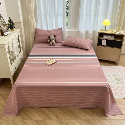 91家纺网 家纺一手货源 找家纺 总 新印象 2025新款原棉包边工艺款老粗布床单三件套