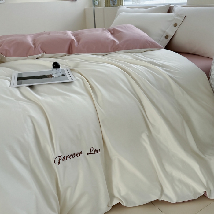 91家纺网 家纺一手货源 找家纺 艾迪尚家纺 2025新款A类纯色双拼长绒棉纯棉刺绣系列单品被套 被套单件（有单品 可定制） 奶粉甜梦