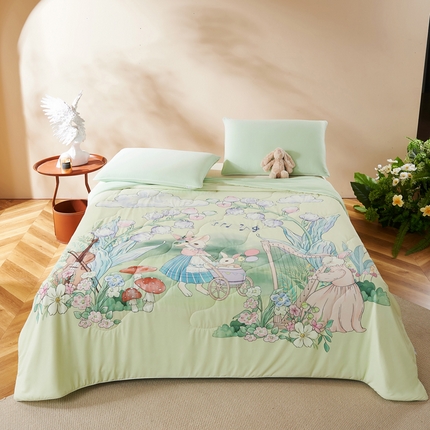 91家纺网 家纺一手货源 找家纺 巴宝路 2025新款ada和allen的朋友们系列凉感夏被夏凉被空调被安芯丝抗菌防螨低敏控敏 配送包装 夏日演奏会