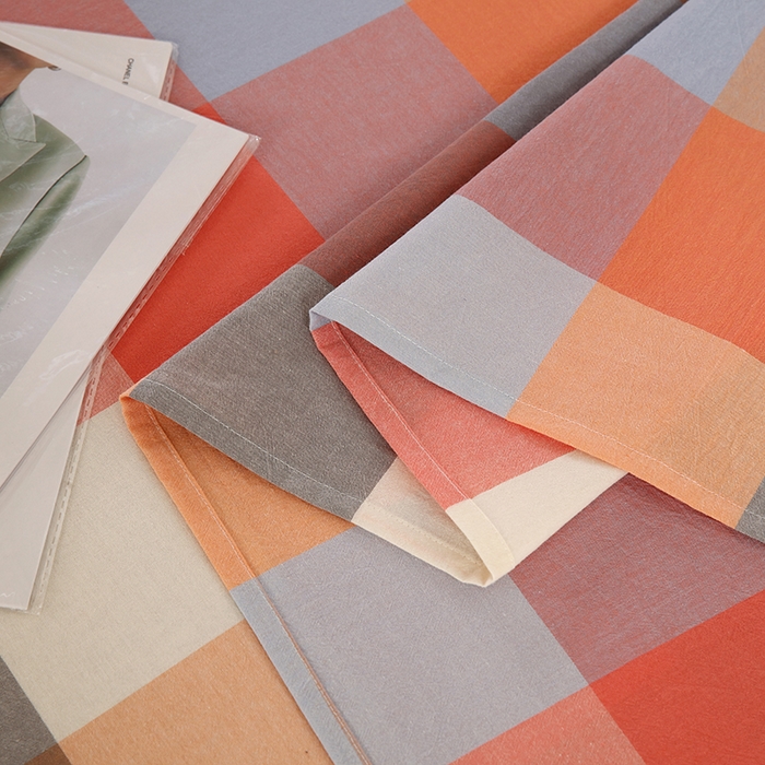 91家纺网 家纺一手货源 找家纺 恋之语家纺 2025新款全棉纯棉色织床单单品单床单床单单件 爱玛橙