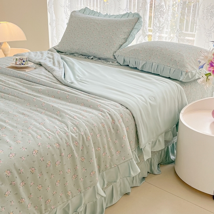 慕晨 2025新品天丝莫代尔夏被床盖四件套天丝夏凉被直播热款夏被四件套 春日使者