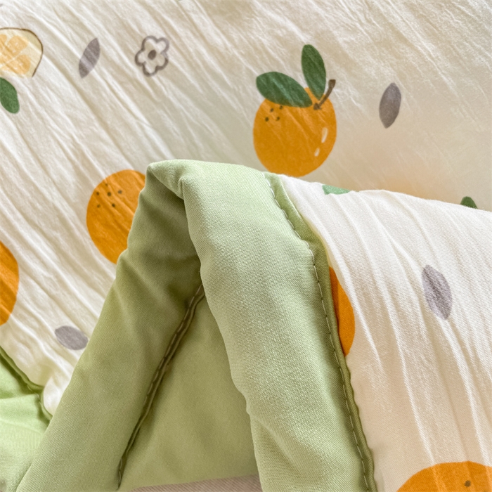 91家纺网 家纺一手货源 找家纺 美澳家纺 2025新款水洗棉印花夏被夏凉被空调被 小橘子