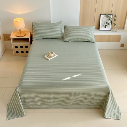 91家纺网 家纺一手货源 找家纺 （总）春皖家纺 2025新款A类全棉简约老粗纱布四件套风格一-普通款单床单