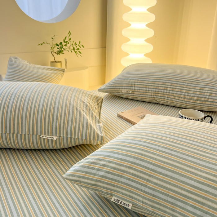 91家纺网 家纺一手货源 找家纺 恋之语家纺 2025新款全棉纯棉色织枕套单品单枕套枕套单件 简约芳菲