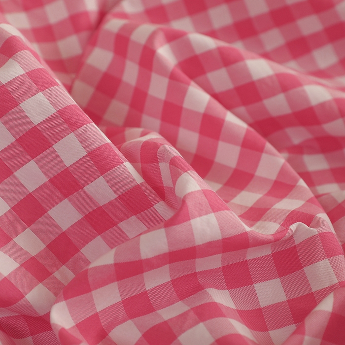 91家纺网 家纺一手货源 找家纺 绒多多 2025新款简约水洗棉色织床笠 深红小格