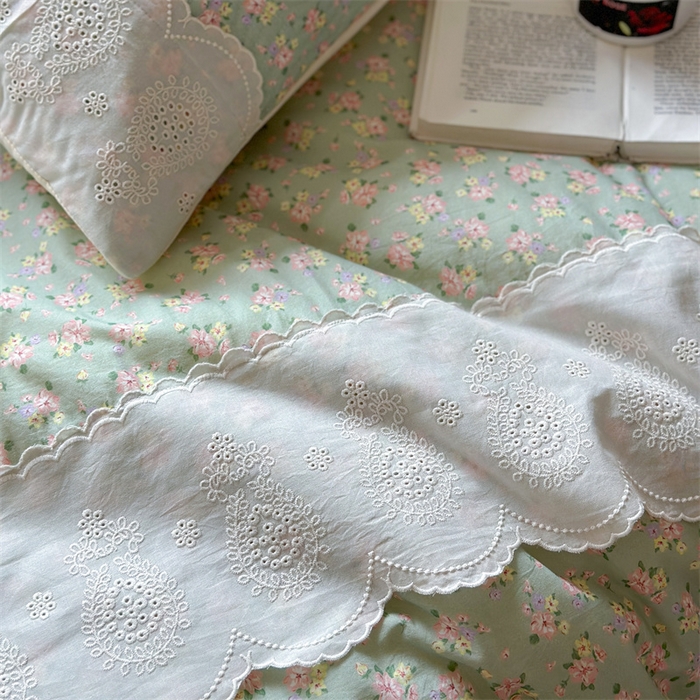 91家纺网 家纺一手货源 找家纺 暖生活 2025新款60支全棉单层纱大豆被 绿茵