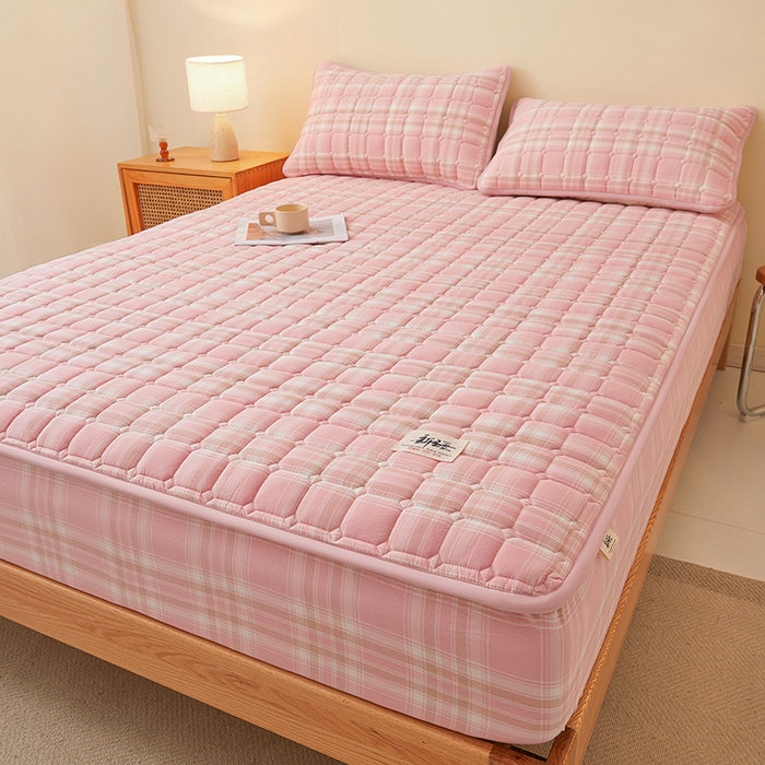 91家纺网 家纺一手货源 找家纺 喜居家纺2025新款A类水洗棉夹棉棉花床笠垫 棉-初见格