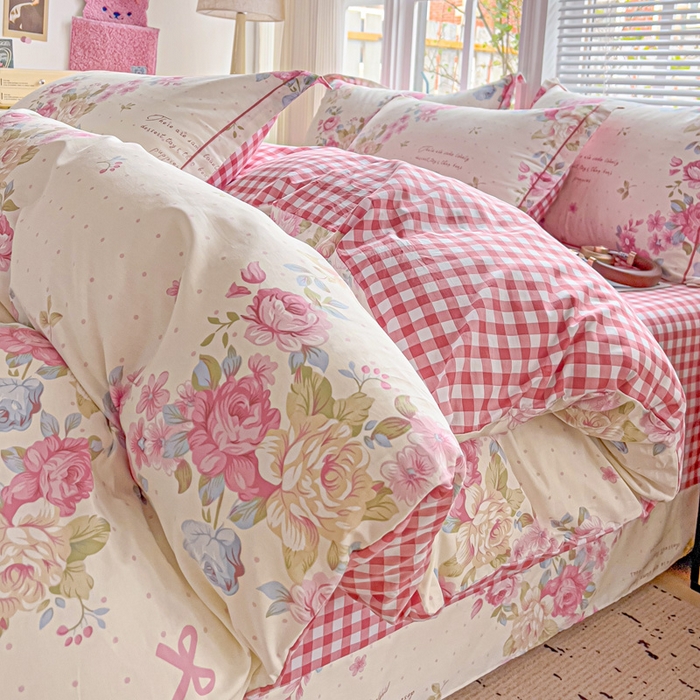 91家纺网 家纺一手货源 找家纺 暖芯优选 2025新款全棉纯棉一字绣四件套系列 花梦初