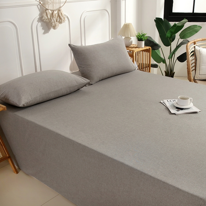 91家纺网 家纺一手货源 找家纺 恋之语家纺 2025新款全棉纯棉色织床单单品单床单床单单件 冰山灰