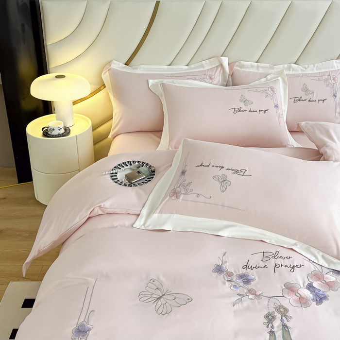 91家纺网 家纺一手货源 找家纺 （总）恋之语 2025新款水洗棉刺绣四件套-锦绣花