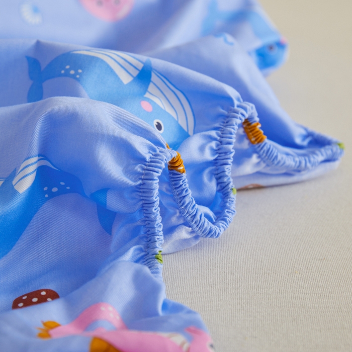 91家纺网 家纺一手货源 找家纺 ds生活馆 2025新款儿童纯棉精梳棉系列单床笠 海底世界