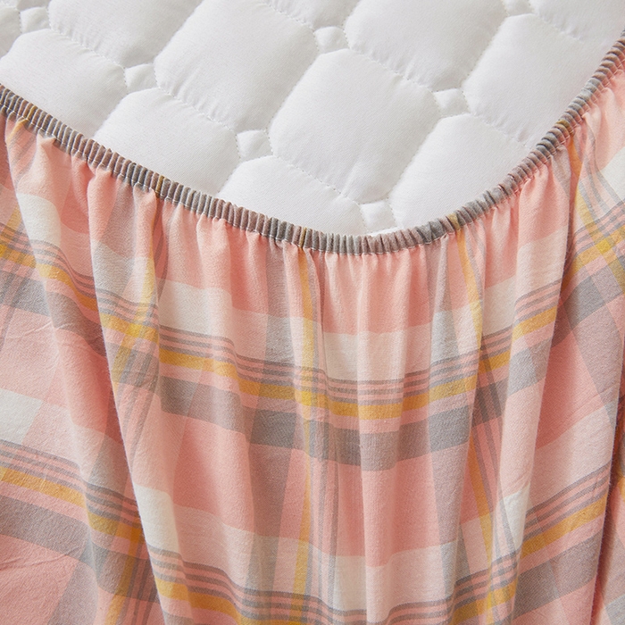 91家纺网 家纺一手货源 找家纺 喜居家纺2025新款A类水洗棉夹棉棉花床笠垫 棉-云舒粉