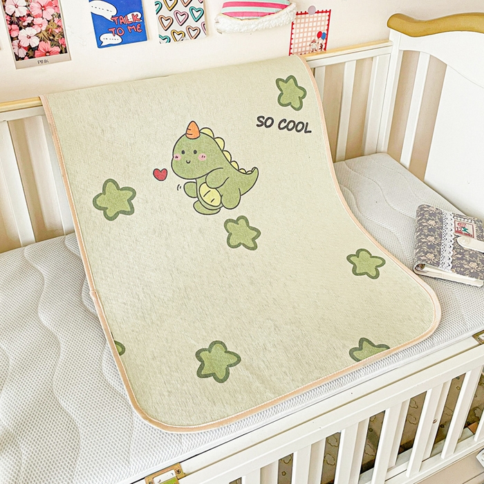 91家纺网 家纺一手货源 找家纺 富馨莱 2025新款幼儿园古藤席冰丝席双面可用儿童凉席双面凉感 独角龙