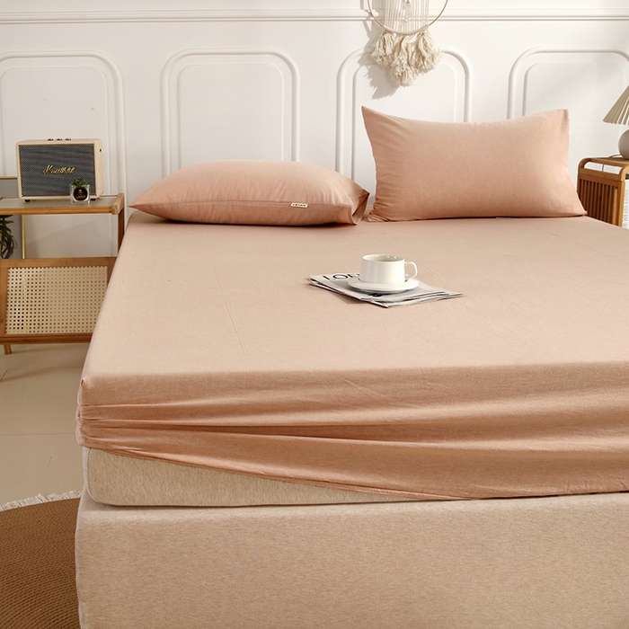 91家纺网 家纺一手货源 找家纺 恋之语 2025新款全棉纯棉色织床笠单品单床笠床笠单件 米驼青年