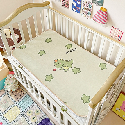 91家纺网 家纺一手货源 找家纺 富馨莱 2025新款幼儿园古藤席冰丝席双面可用儿童凉席双面凉感 独角龙