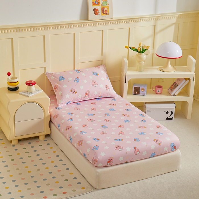 91家纺网 家纺一手货源 找家纺 ds生活馆 2025新款儿童纯棉精梳棉系列单床笠 水果恐龙