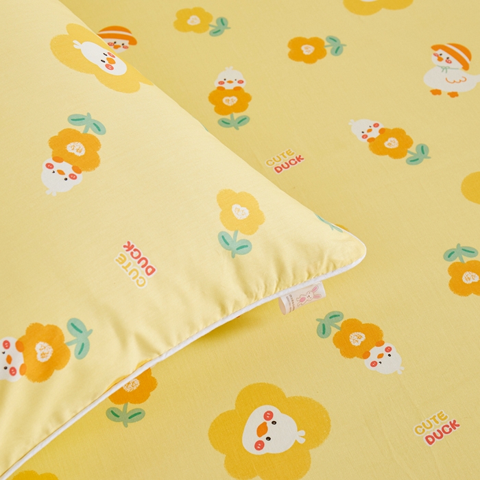 91家纺网 家纺一手货源 找家纺 ds生活馆 2025新款儿童纯棉精梳棉系列单床笠 花朵小鸭