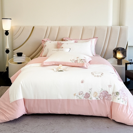 （总）恋之语 2025新款水洗棉刺绣四件套-伊莉莎