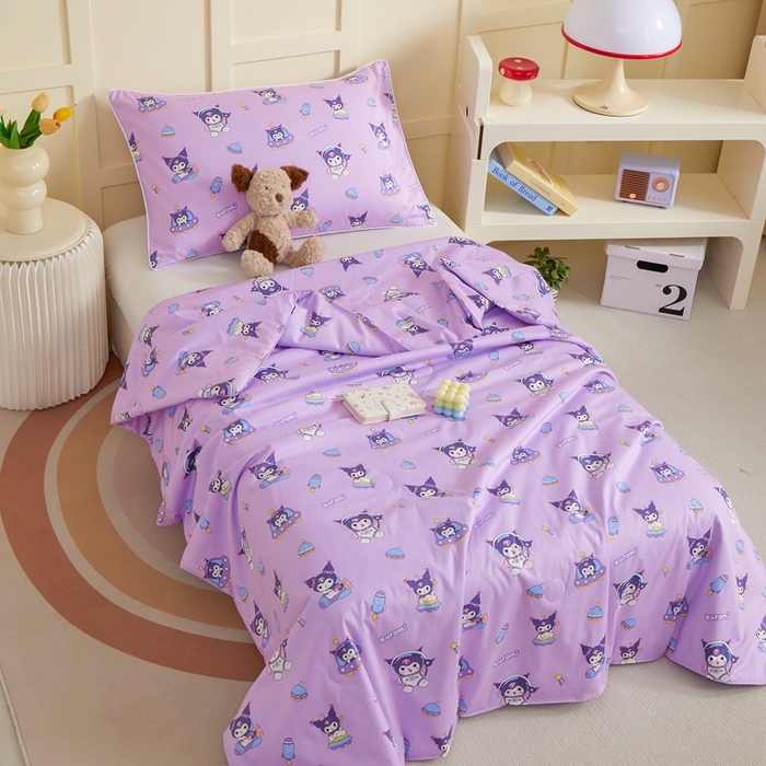 91家纺网 家纺一手货源 找家纺 ds生活馆 2025新款儿童学生纯棉精梳棉系列单夏被 太空库洛米