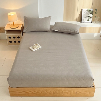 91家纺网 家纺一手货源 找家纺 （总）春皖家纺 2025新款A类全棉简约老粗纱布四件套风格一-普通款单床笠