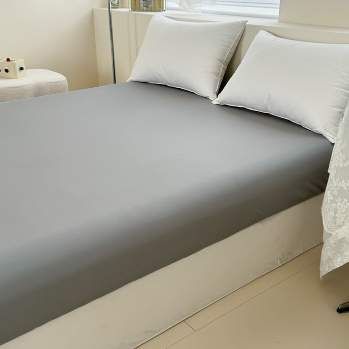 91家纺网 家纺一手货源 找家纺 艾迪尚家纺 2025新款A类纯色双拼长绒棉纯棉刺绣系列单品床笠 床笠单件（有单品 可定制） 粉灰谧语