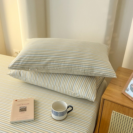 （总）恋之语家纺 2025新款全棉纯棉色织枕套单品单枕套枕套单件