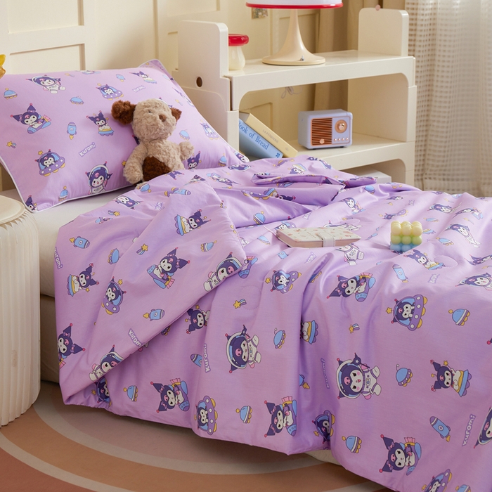 91家纺网 家纺一手货源 找家纺 ds生活馆 2025新款儿童学生纯棉精梳棉系列单夏被 太空库洛米