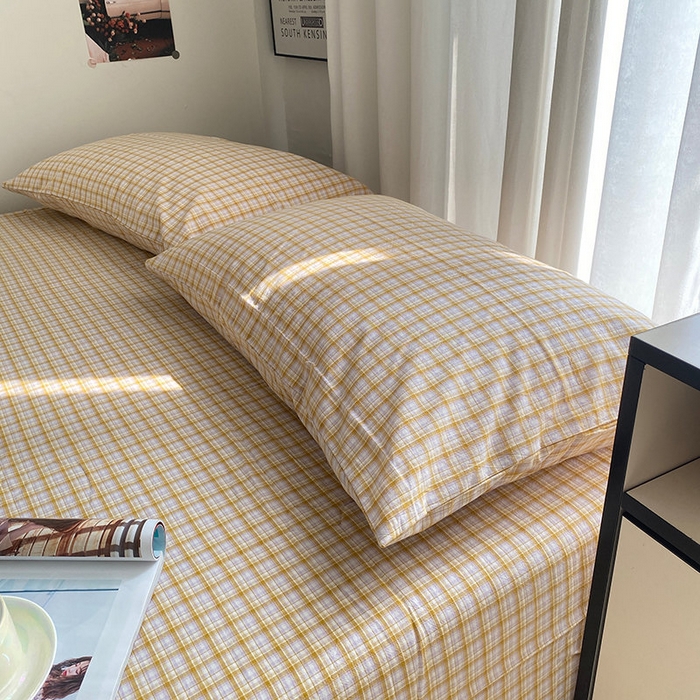 91家纺网 家纺一手货源 找家纺 艾咪-Amy ntmy 2025新款全棉纯棉色织水洗棉单品-平铺款 米雅黄