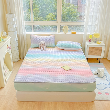 91家纺网 家纺一手货源 找家纺 （总）可恩欣 爆款加厚乳胶凉席床笠三件套可单卖可组合凉感丝夏被四件套