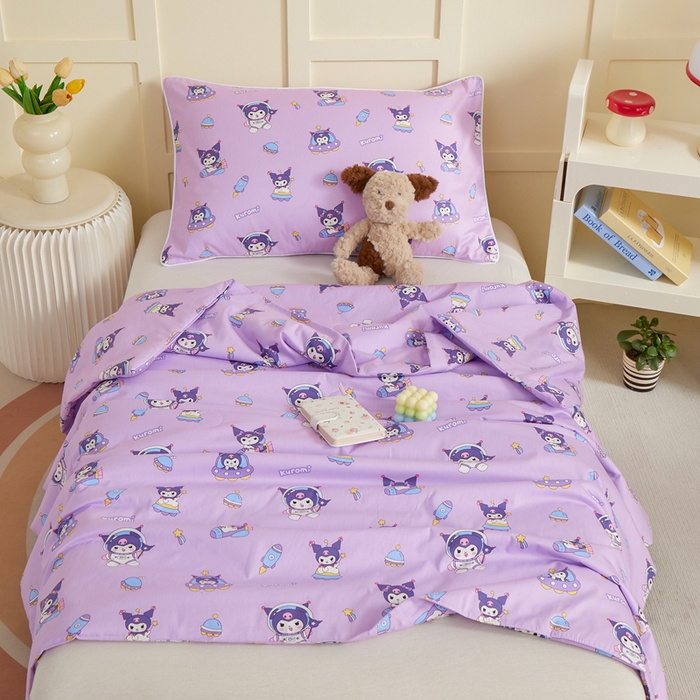 91家纺网 家纺一手货源 找家纺 ds生活馆 2025新款儿童学生纯棉精梳棉系列单夏被 太空库洛米