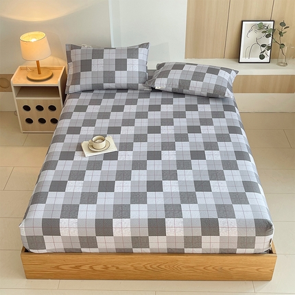 91家纺网 家纺一手货源 找家纺 （总）春皖家纺 2025新款A类全棉简约老粗纱布四件套风格一-普通款单床笠