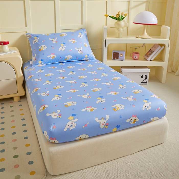 91家纺网 家纺一手货源 找家纺 ds生活馆 2025新款儿童纯棉精梳棉系列单床笠 玩具玉桂狗