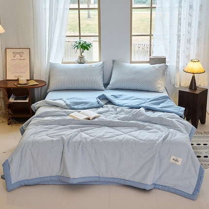 91家纺网 家纺一手货源 找家纺 （总）恋人优选 2025新款纯棉色织水洗夏被