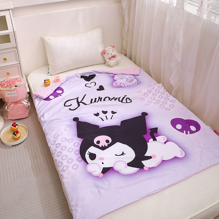 91家纺网 家纺一手货源 找家纺 2025新款三丽鸥正版授权库洛米儿童大版夏被夏凉被凉感天丝空调被夏凉被幼儿园午睡凉席夏被三件套 库洛米-魔法