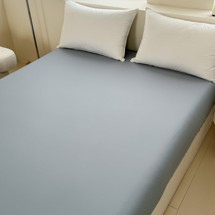 91家纺网 家纺一手货源 找家纺 艾迪尚家纺 2025新款A类纯色双拼长绒棉纯棉刺绣系列单品床笠 床笠单件（有单品 可定制） 白蓝序曲