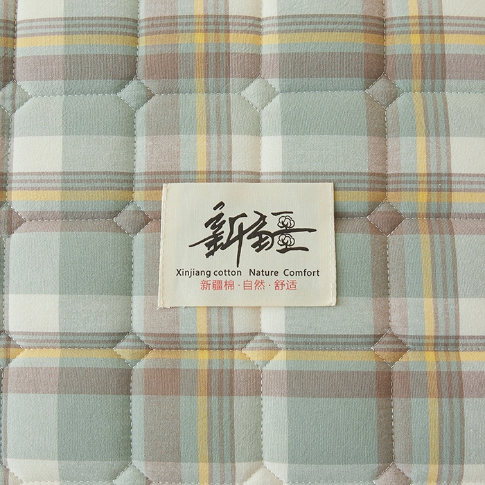 91家纺网 家纺一手货源 找家纺 喜居家纺2025新款A类水洗棉夹棉棉花床笠垫 棉-云舒绿